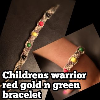 CHILDRENS "WARRIOR" RED/GOLD/GREEN CAMO BRACELET UNISEX – HAND MADE "RASTAPPAREL"