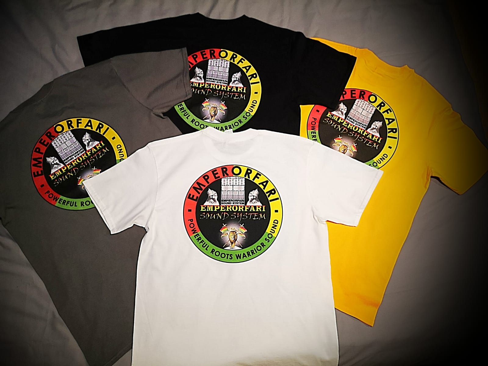 "EMPERORFARI" UNISEX HEAVY PREMIUM COTTON T-SHIRTS NEW IN STOCK - PRINTING FRONT & REAR IN MEDIUM OR LARGE