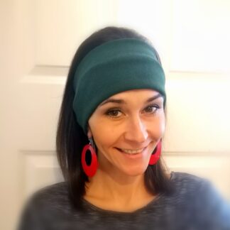 Handmade Bottle Green Winter Headband with rasta tag "RASTAPPAREL"