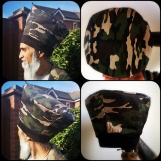MEN'S HANDMADE RASTA "MARSHAL" DREADLOCK CROWN IN GREEN CAMO "RASTAPPAREL"
