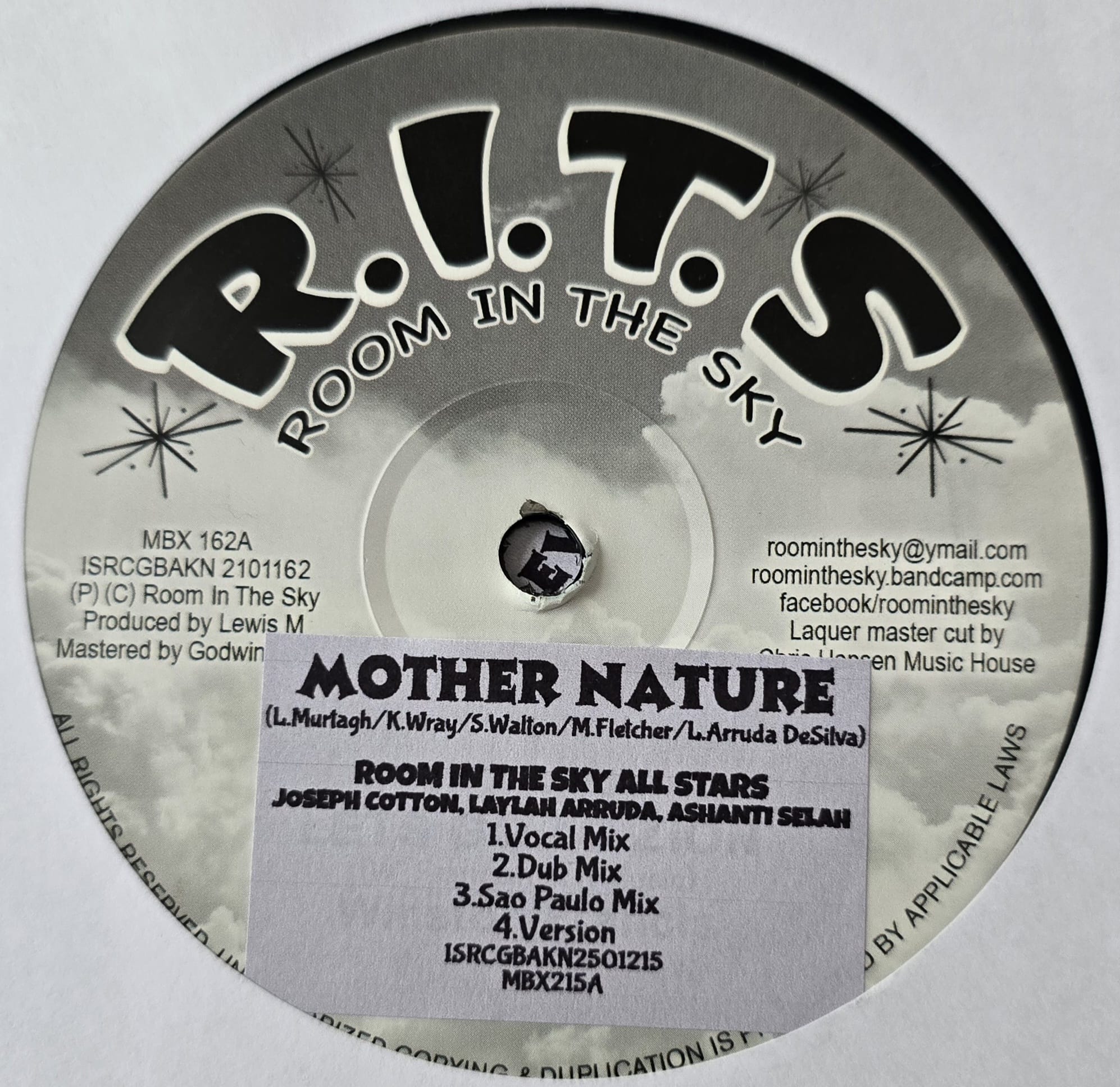 💥🔥💥 BRAND NEW IN STOCK 12" VINYL RECORD ROOM IN THE SKY "MOTHER NATURE / EVER BLESS" BIG RELEASE!